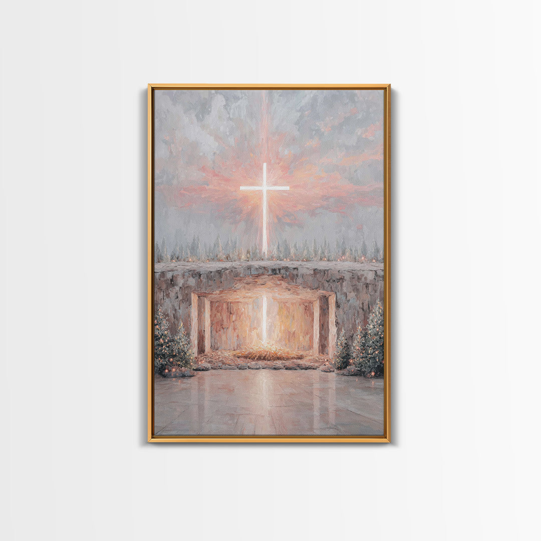 Hillside Journey | Framed Canvas Print | Christian Painting | Christian Wall Art | Christian Art Canvas | Vintage Christian Art | Christian