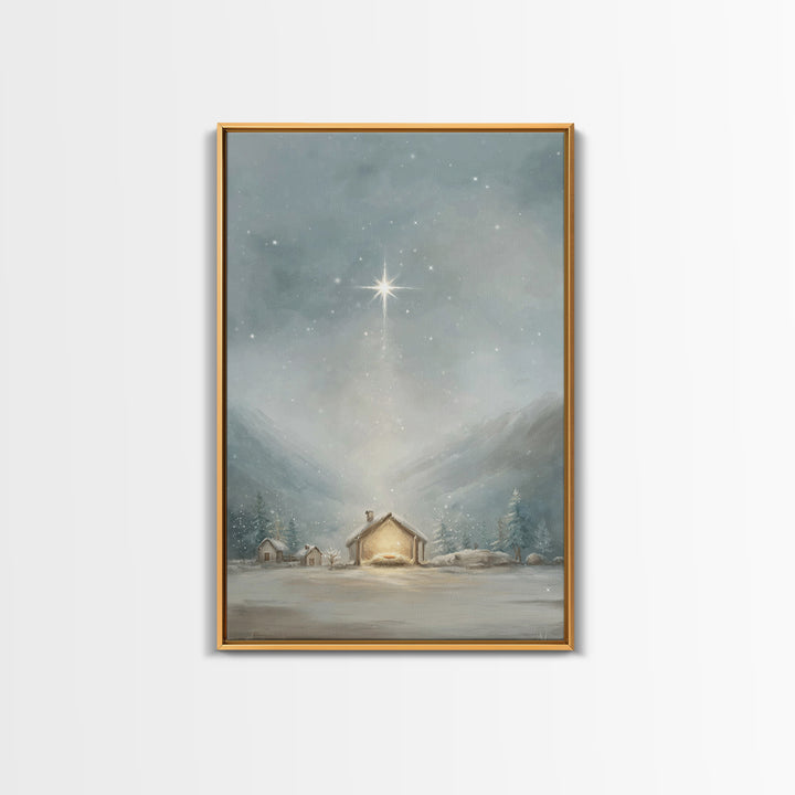 Radiant Cross | Framed Canvas Print | Christmas Art | Christian Christmas Art | Christian Wall Art | Framed Christmas Art | Christmas Art W