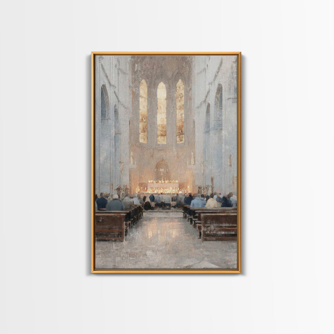 Heavenward Glow – Framed Canvas Print – Christian Wall Art – Christian Art Canvas – Vintage Christian Art – Christmas Art – Christian Chris