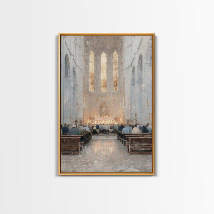 Heavenward Glow – Framed Canvas Print – Christian Wall Art – Christian Art Canvas – Vintage Christian Art – Christmas Art – Christian Chris