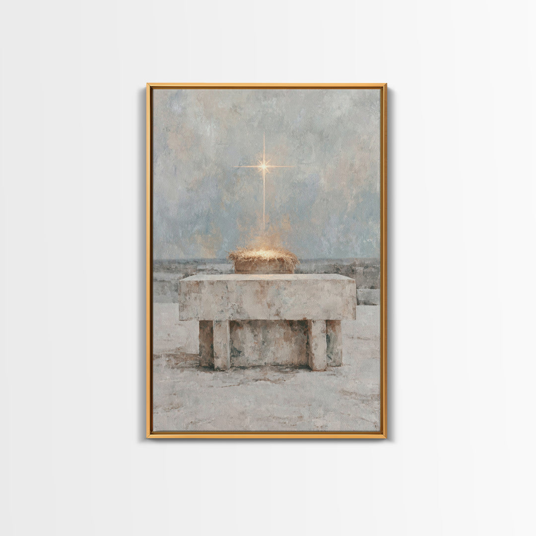 Star Of Holy Night – Framed Canvas Print – Christian Wall Art – Christian Art Canvas – Jesus Painting – Christian Christmas Art – Christian