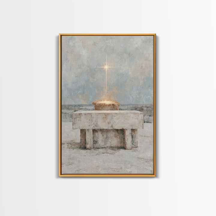 Star Of Holy Night – Framed Canvas Print – Christian Wall Art – Christian Art Canvas – Jesus Painting – Christian Christmas Art – Christian