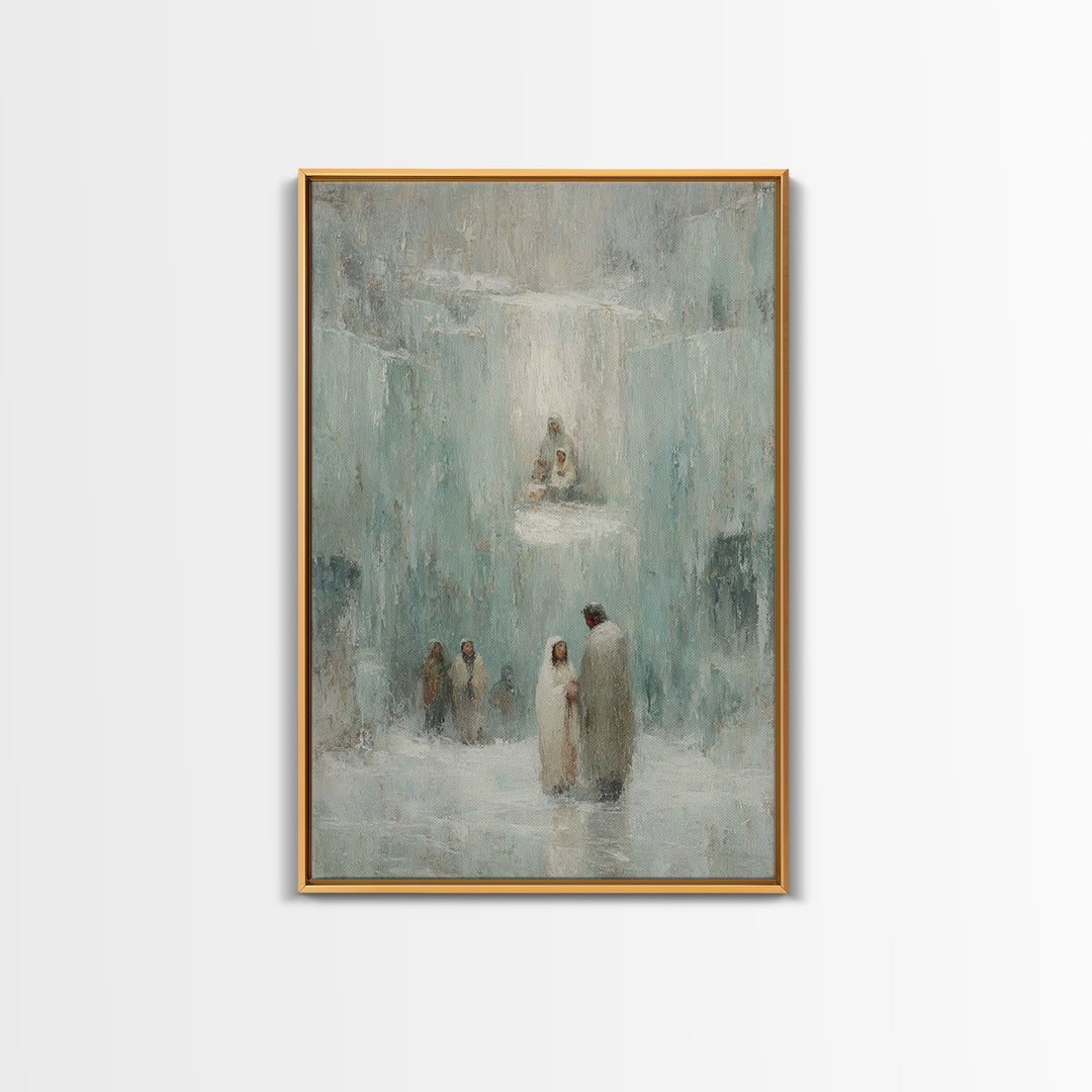 Glory In The Frost – Framed Canvas Print – Christian Art – Christian Wall Art – Jesus Painting – Christian Art Canvas – Christian Christmas