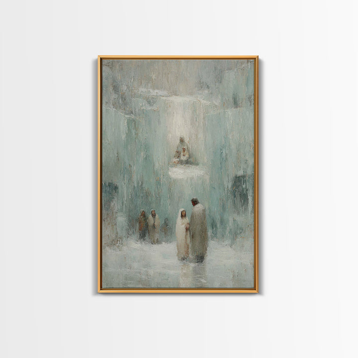 Glory In The Frost – Framed Canvas Print – Christian Art – Christian Wall Art – Jesus Painting – Christian Art Canvas – Christian Christmas