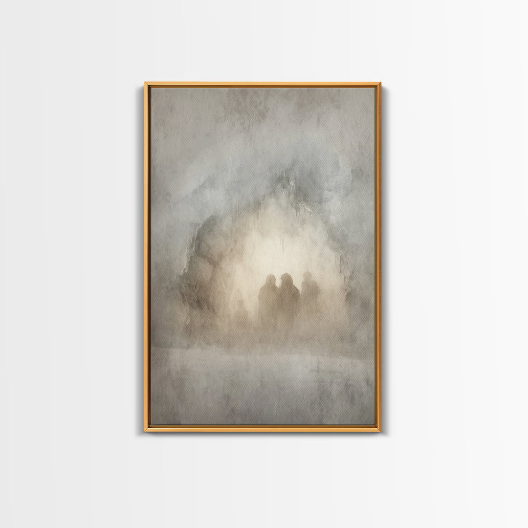 Divine Winter Journey – Framed Canvas Print – Christian Art – Christian Art Canvas – Christian Wall Art – Jesus Painting – Christian Christ
