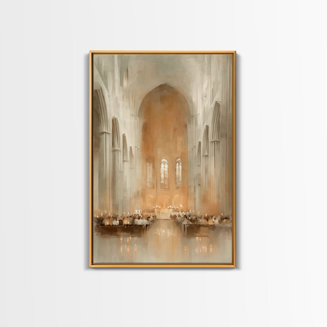 Cathedral Grace – Framed Canvas Print – Christian Art Canvas – Christian Wall Art – Christmas Art Work – Modern Christian Art