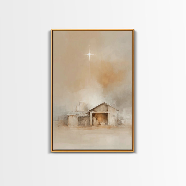 Bethlehem Quiet Light – Framed Canvas Print – Christian Wall Art – Christmas Canvas Wall Art – Christian Art Work – Jesus Christmas Art – C