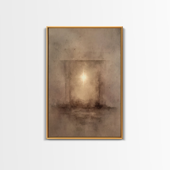 Heavenly Birth Glow – Framed Canvas Print – Christian Art Canvas – Christmas Art Framed – Christian Wall Art – Jesus Christmas Art – Christ