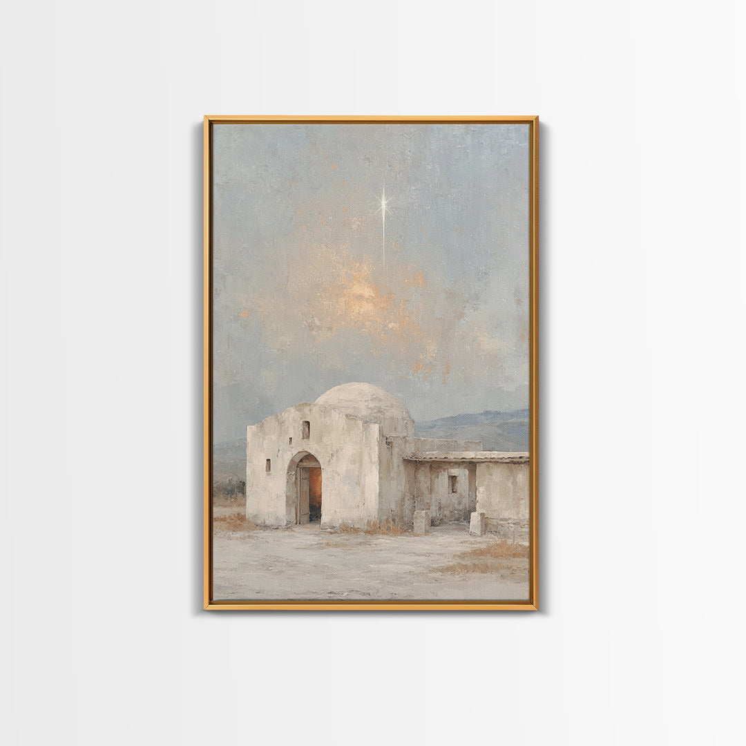 Star Over Bethlehem – Framed Canvas Print – Christmas Wall Art – Christian Art Canvas – Christian Christmas Art – Framed Christian Art – Ch