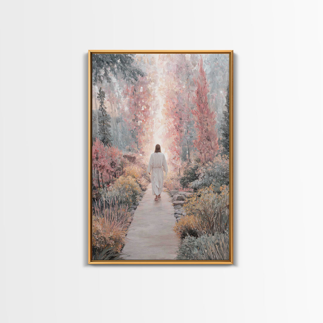 Garden Of Light – Framed Canvas Print – Christian Wall Art – Jesus Painting – Modern Christian Art – Christian Art Canvas – Christian Art G