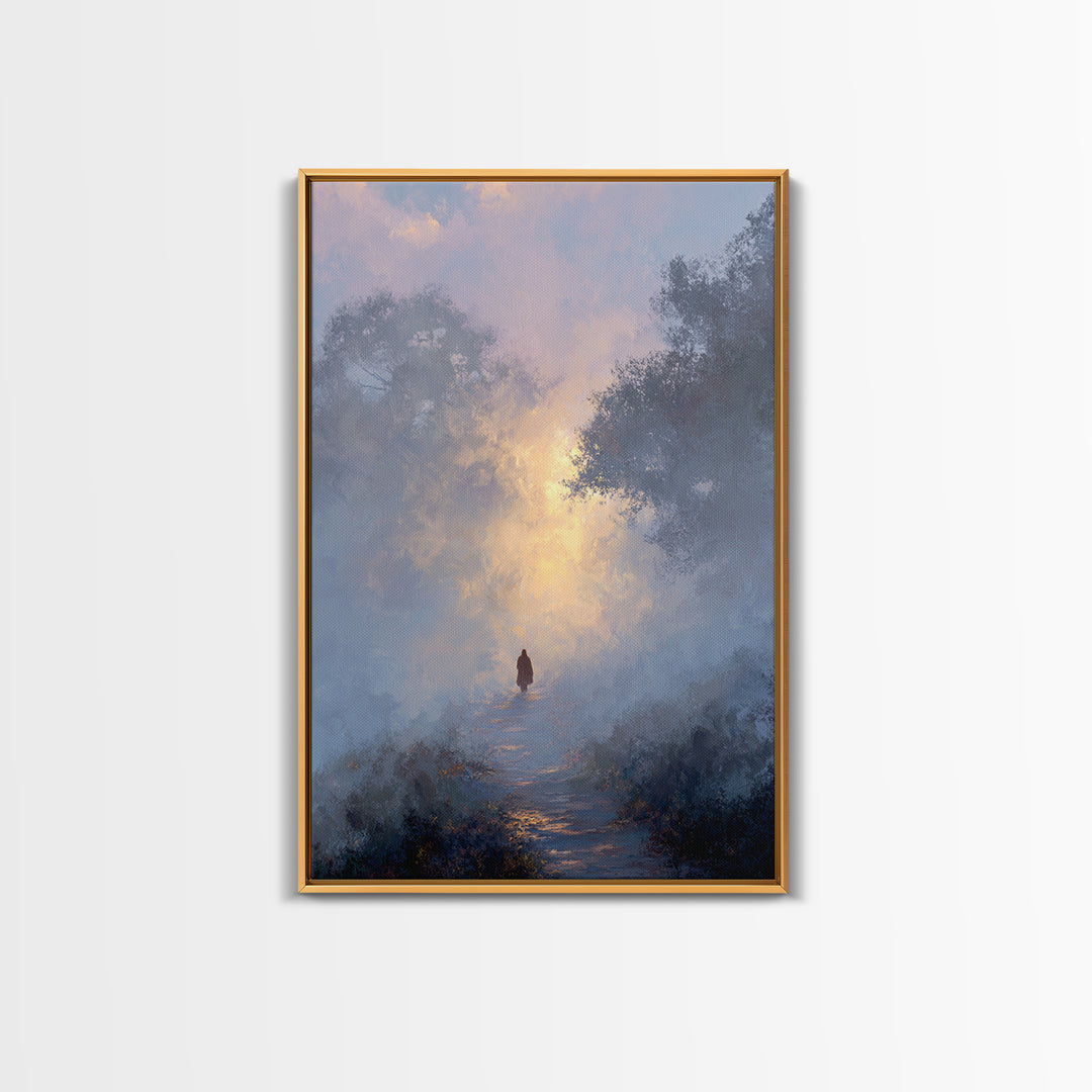 Dawn Path Wonder – Framed Canvas Print – Christian Wall Art – Christian Art Print – Modern Christian Painting – Jesus Canvas Art – Christia