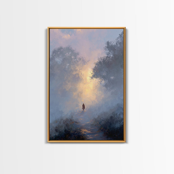 Dawn Path Wonder – Framed Canvas Print – Christian Wall Art – Christian Art Print – Modern Christian Painting – Jesus Canvas Art – Christia
