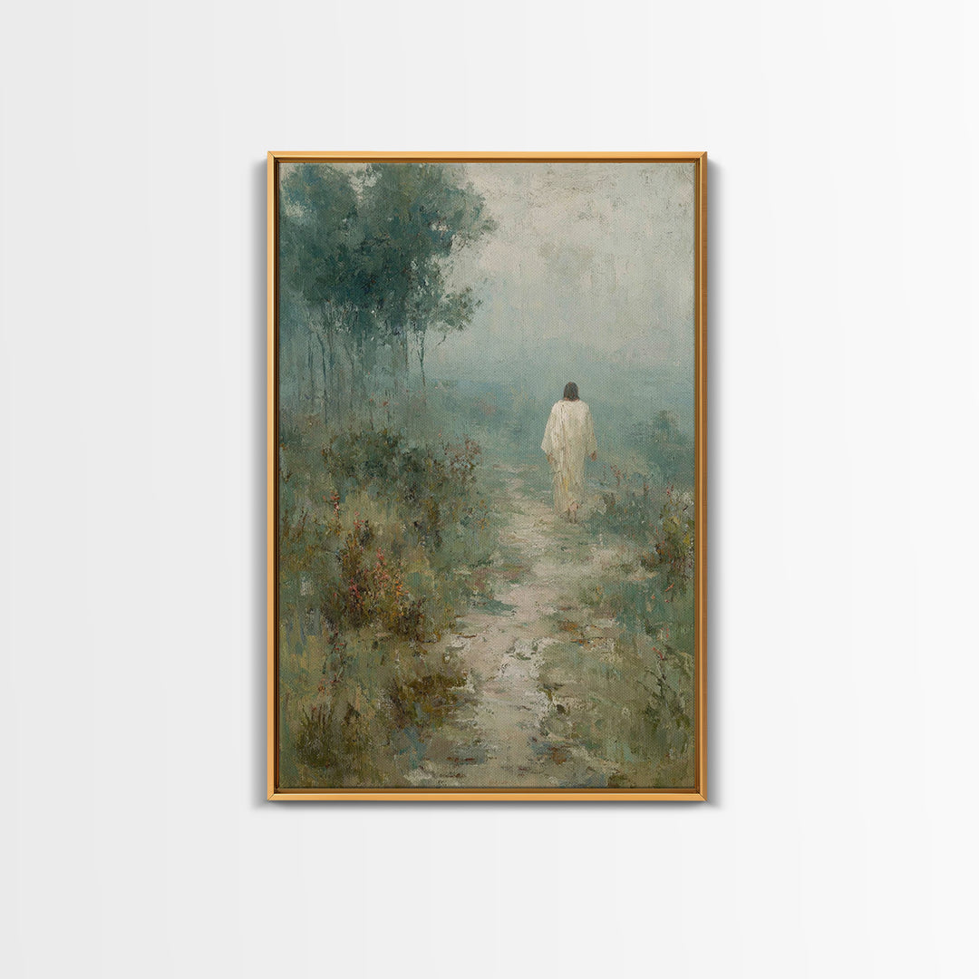 Hillside Morning Peace – Framed Canvas Print – Christian Art Canvas – Jesus Painting – Christian Wall Art – Subtle Christian Paintings – Ch