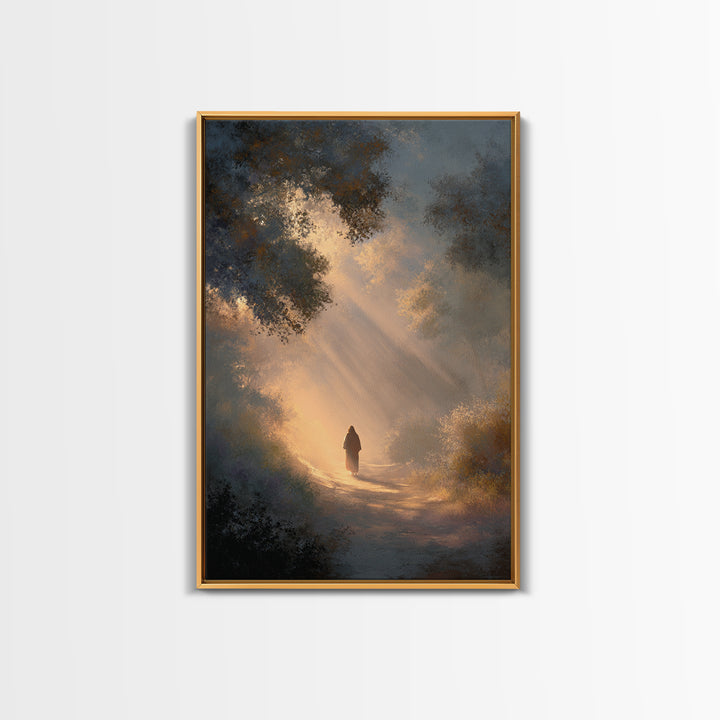 Path Of Light – Framed Canvas Print – Christian Wall Art – Jesus Painting – Christian Art Canvas – Christian Gift