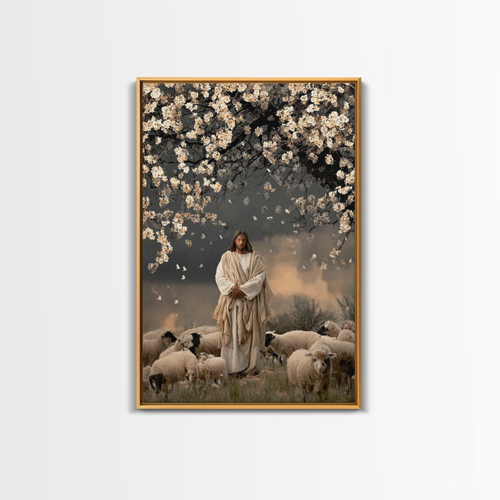 Blossoms Of Mercy – Framed Canvas Print – Christian Wall Art – Jesus Painting – Christian Art Canvas – Christian Gift Ideas