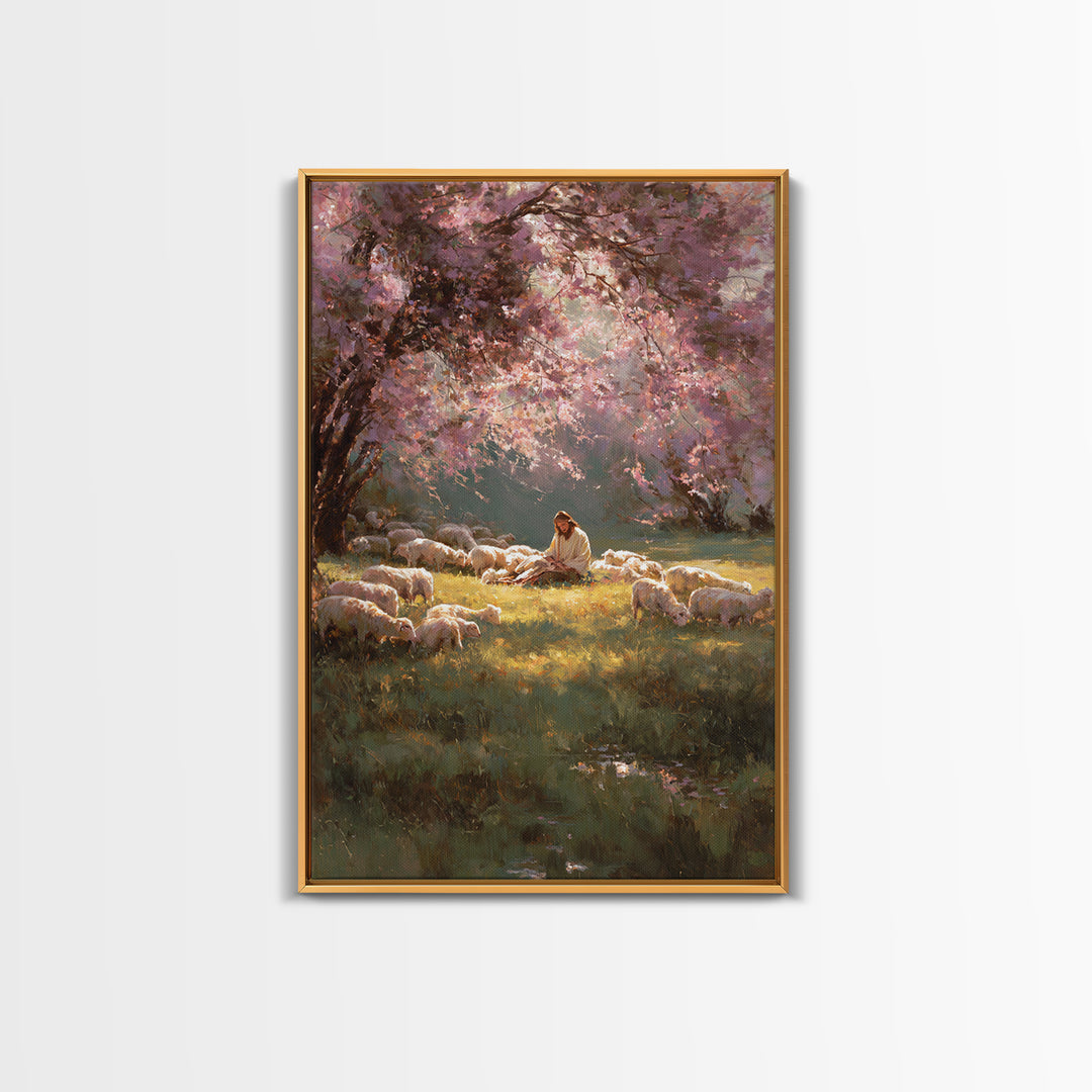 Garden Prayer – Framed Canvas Print – Christian Wall Art – Christian Art Canvas – Jesus Painting – Large Christian Art