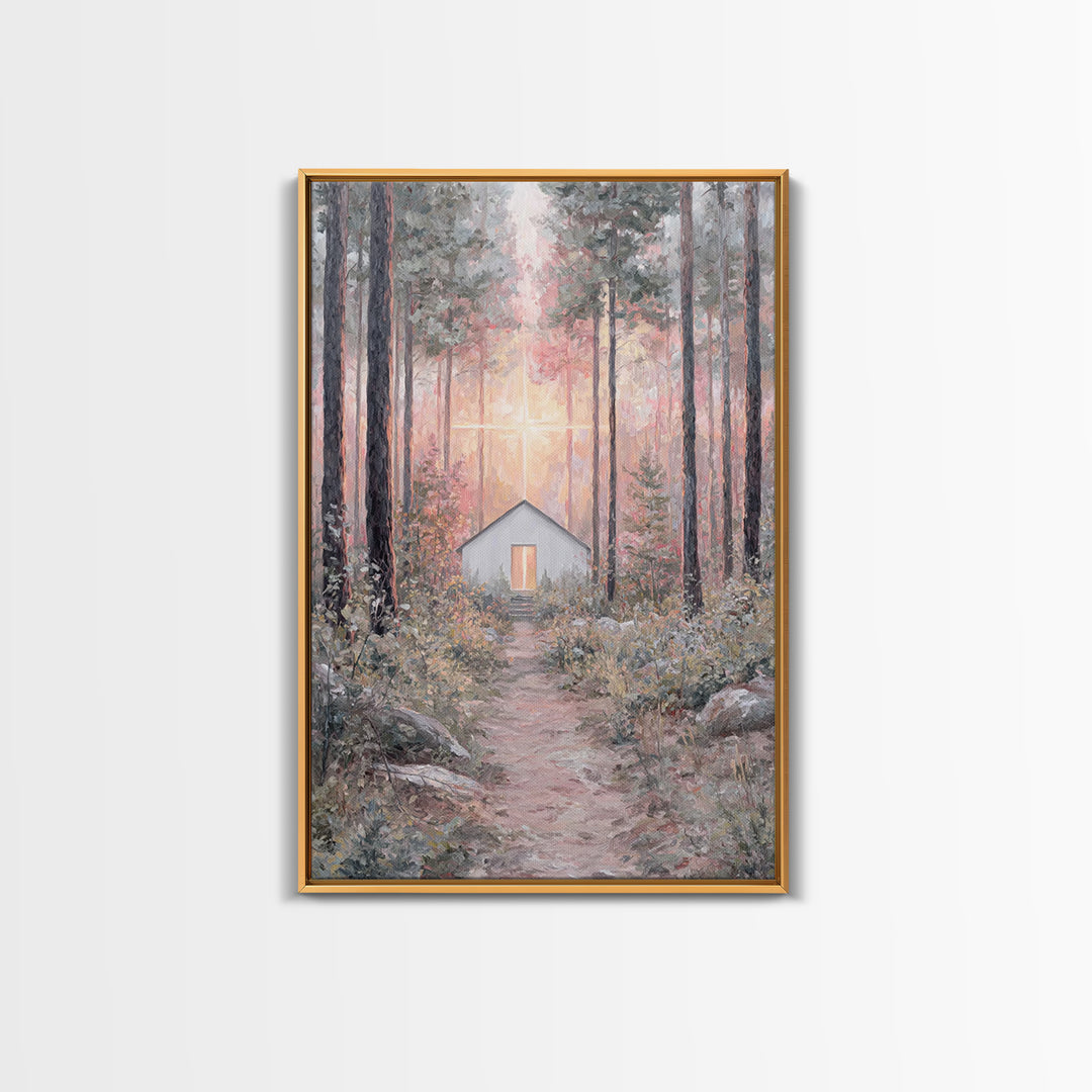 The Forest Chapel – Framed Canvas Print – Christian Wall Art – Christian Art Canvas – Subtle Christian Art – Christian Decor – Christmas Ar