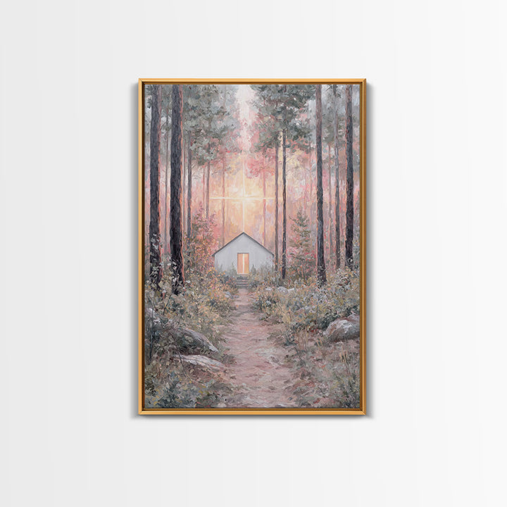 The Forest Chapel – Framed Canvas Print – Christian Wall Art – Christian Art Canvas – Subtle Christian Art – Christian Decor – Christmas Ar