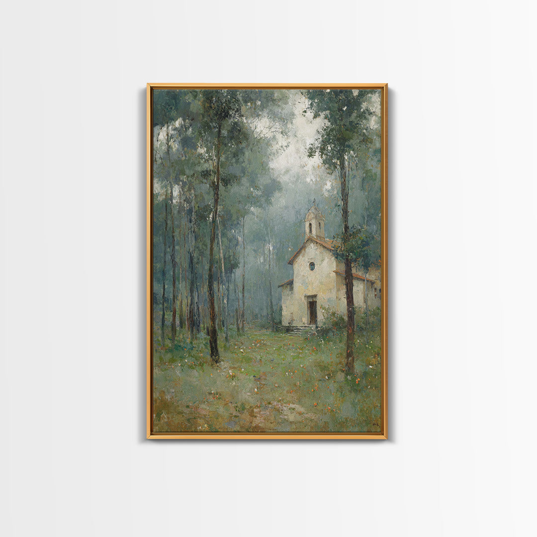 Silent Grove Sanctuary – Framed Canvas Print – Christian Wall Art – Christian Painting – Christian Art Canvas – Moody Christian Art – Chris