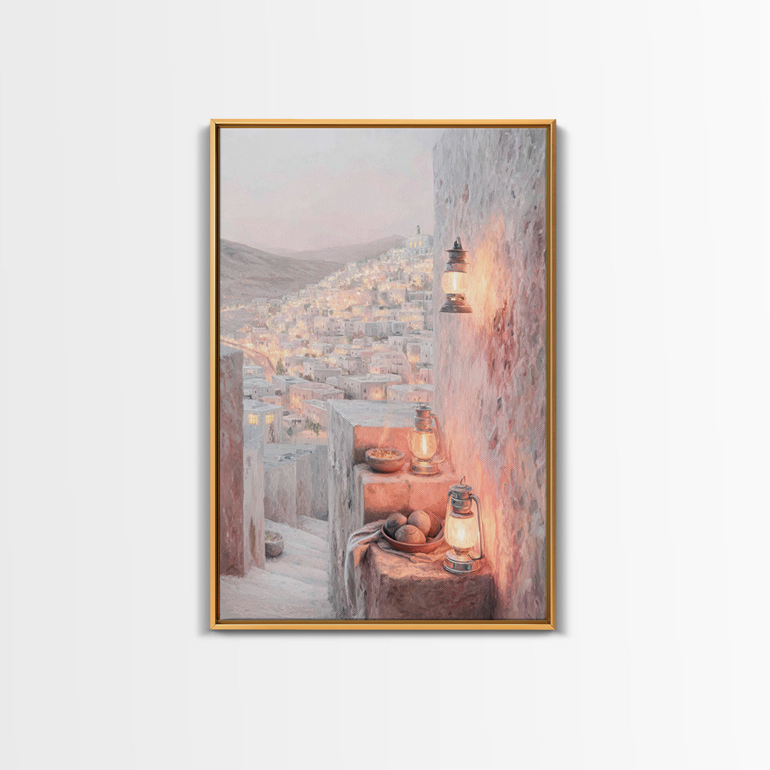 City Of Light – Framed Canvas Print – Christian Art Print – Christmas Wall Art – Christian Art Canvas – Christian Decor For Home – Christma