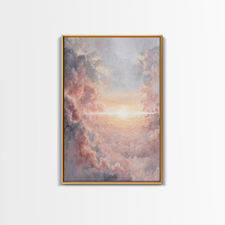 Celestial Sunrise Glow, Framed Canvas Print, Christian Art Canvas, Christian Christmas Art, Christian Wall Art, Large Christian Art, Subtle