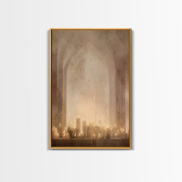 Altar Of Warmth – Framed Canvas Print – Christian Wall Art – Christian Art Canvas – Moody Christian Art – Vintage Christian Art – Christian