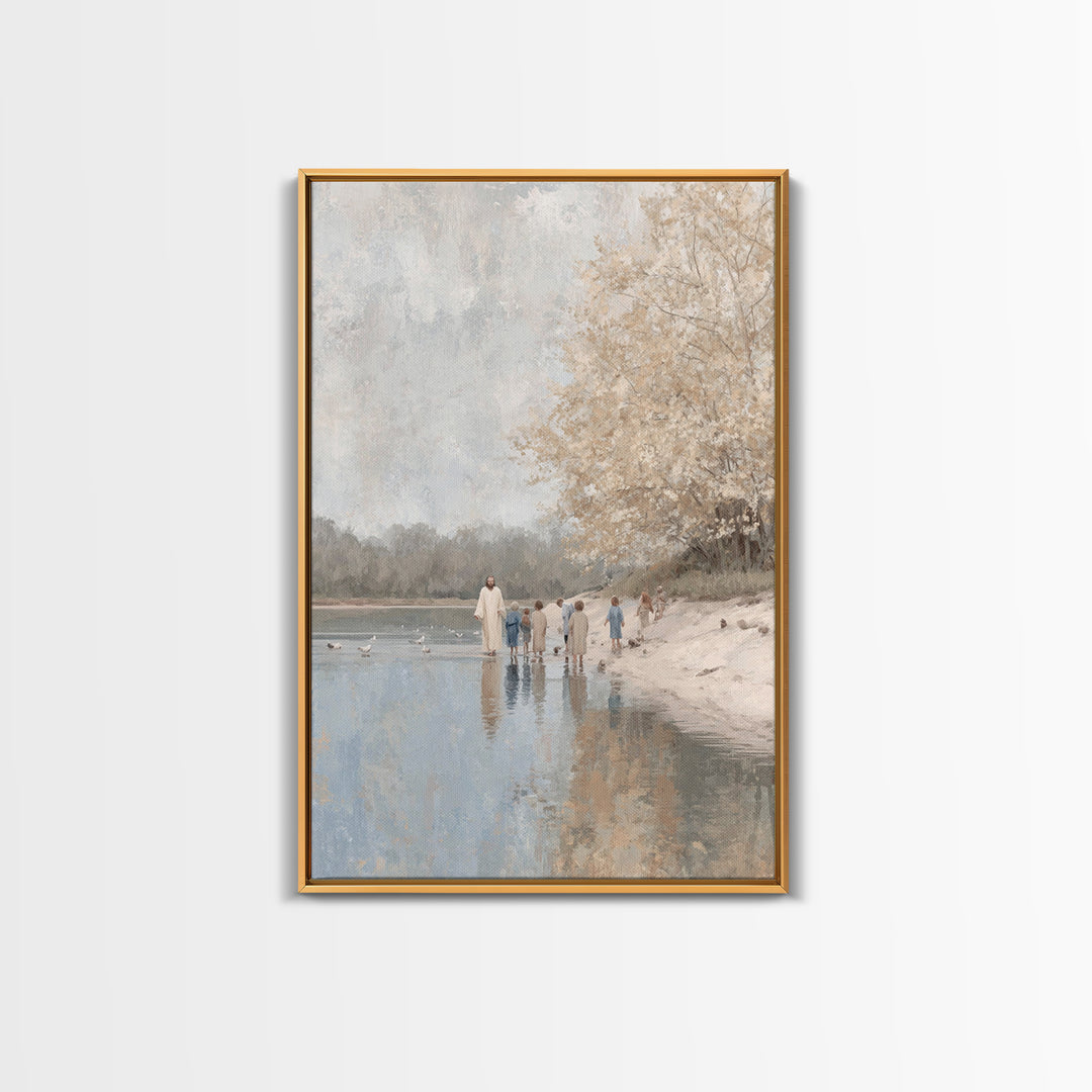 River Of Hope – Framed Canvas Print – Jesus Art Print – Christian Wall Art – Christian Art Canvas – Christian Decor – Modern Christian Pain