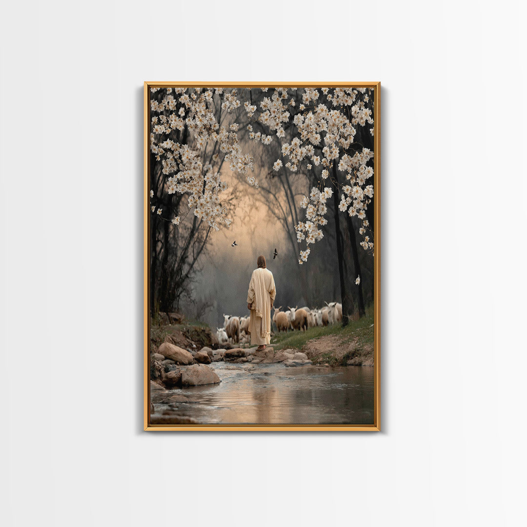 Divine Blossom Path, Framed Canvas Print, Christian Art Canvas, Christian Wall Art, Moody Christian Art, Christian Decor, Christian Gift