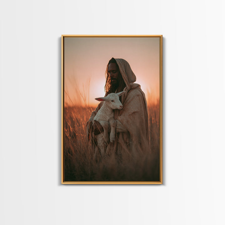 Dawn Of Shepherds | Framed Canvas Print | Christian Wall Art | Jesus Painting | Christian Art Gift | Modern Christian Art