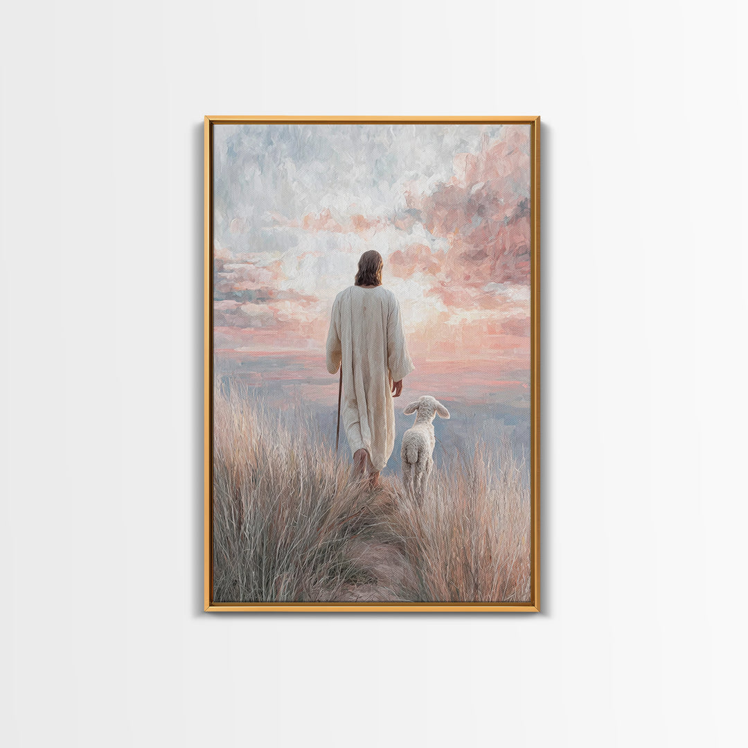 Guided By Light | Framed Canvas Print | Jesus Painting | Christian Art Canvas | Christian Christmas Art | Christian Decor