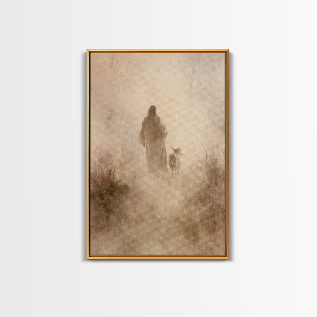 Peaceful Path | Framed Canvas Print | Christian Wall Art | Jesus Canvas Art | Christian Art Print | Subtle Christian Art