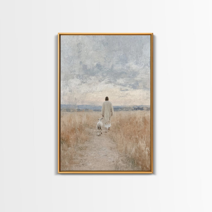 Shepherd’s Calm | Framed Canvas Print | Jesus Painting | Christian Art | Christian Wall Art | Moody Christian Art