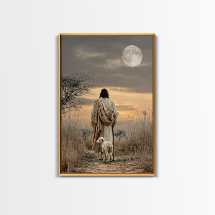 Sacred Stillness | Framed Canvas Print | Christian Art Print | Jesus Painting | Modern Christian Art | Christian Decor