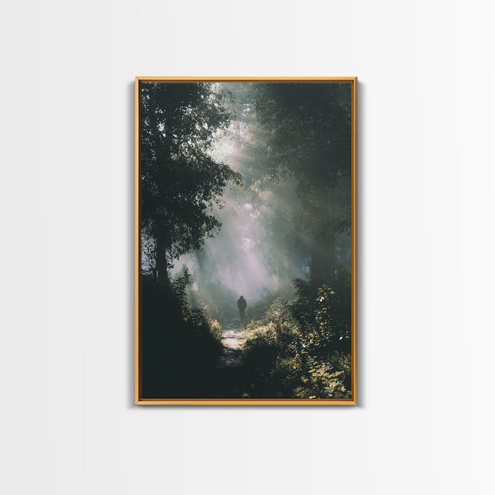 Forest Light – Framed Canvas Print – Christian Art – Moody Christian Art – Christian Art Canvas – Christian Wall Art – Jesus Painting