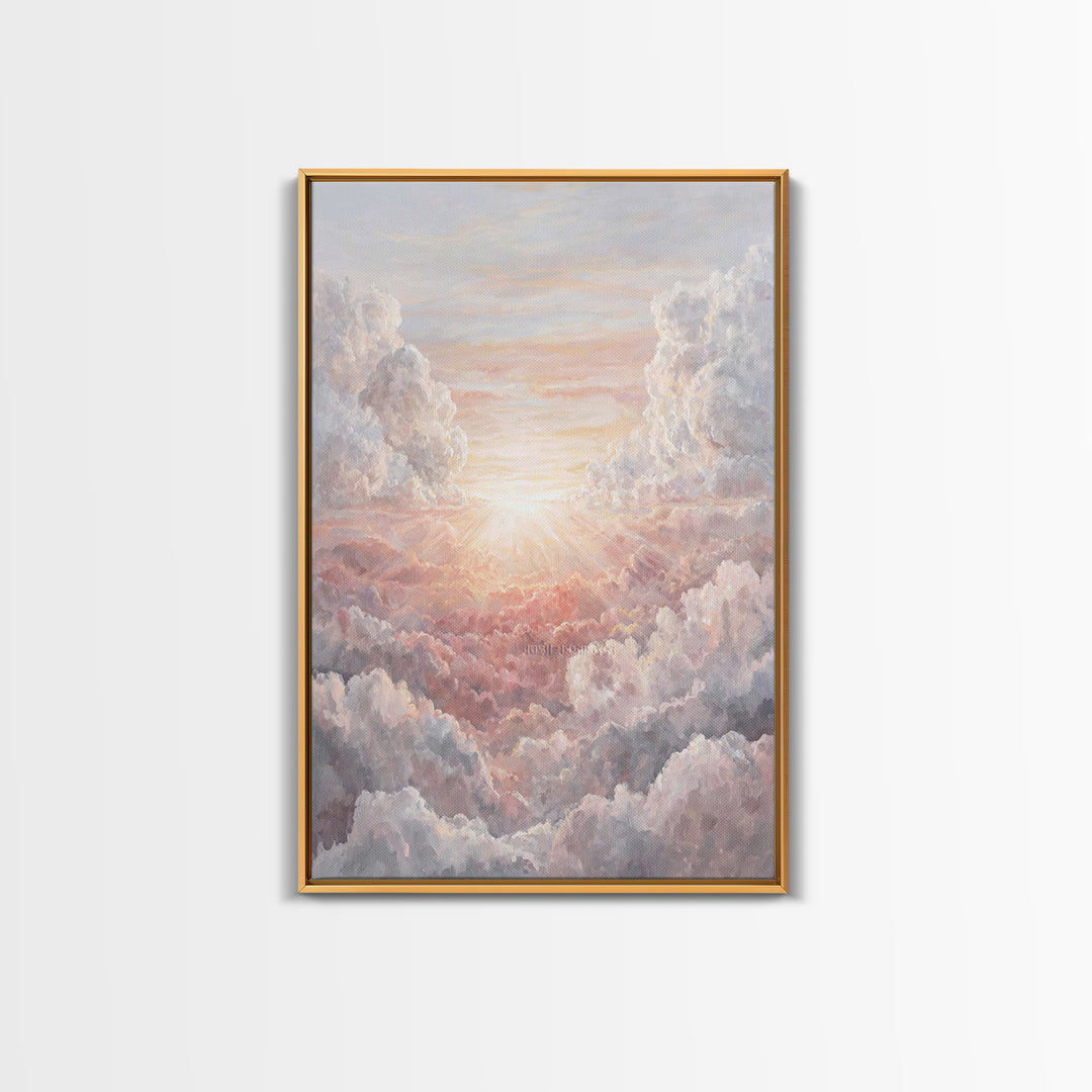 Heavenly Dawn – Framed Canvas Print – Christian Wall Art – Christian Art Canvas – Abstract Christian Art – Christian Decor – Modern Christi