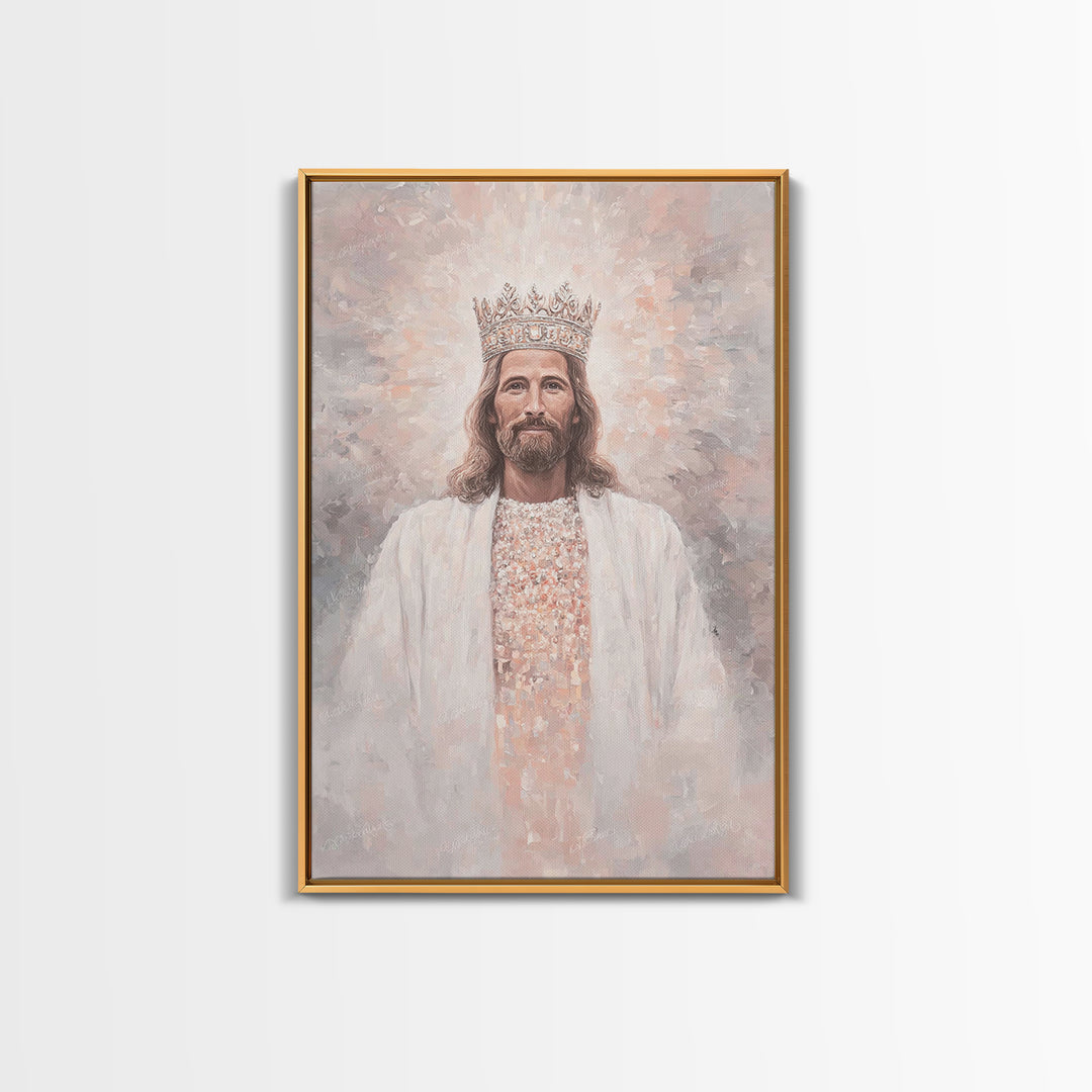 King Of Heaven – Framed Canvas Print – Christian Art Painting – Jesus Painting – Christian Wall Art – Framed Christian Art – Christian Chri