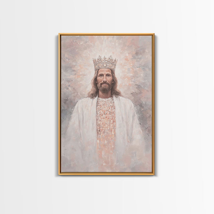 King Of Heaven – Framed Canvas Print – Christian Art Painting – Jesus Painting – Christian Wall Art – Framed Christian Art – Christian Chri