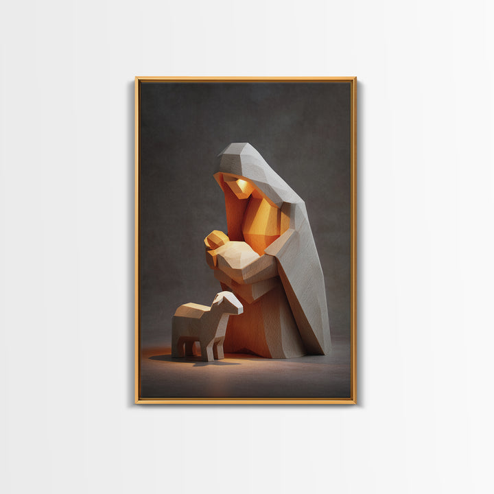 Gentle Hope Dawn - Framed Canvas Print - Jesus Painting - Christian Art Canvas - Christian Wall Art - Christian Christmas Art - Christian G