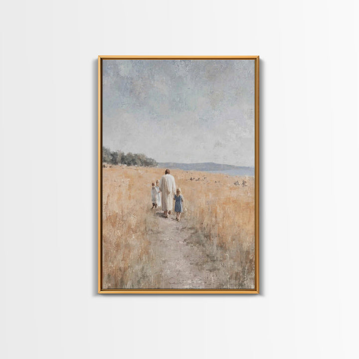 Fields Of Promise – Framed Canvas Print – Christian Art Canvas – Christian Wall Art – Jesus Painting – Christian Gift – Christmas Art