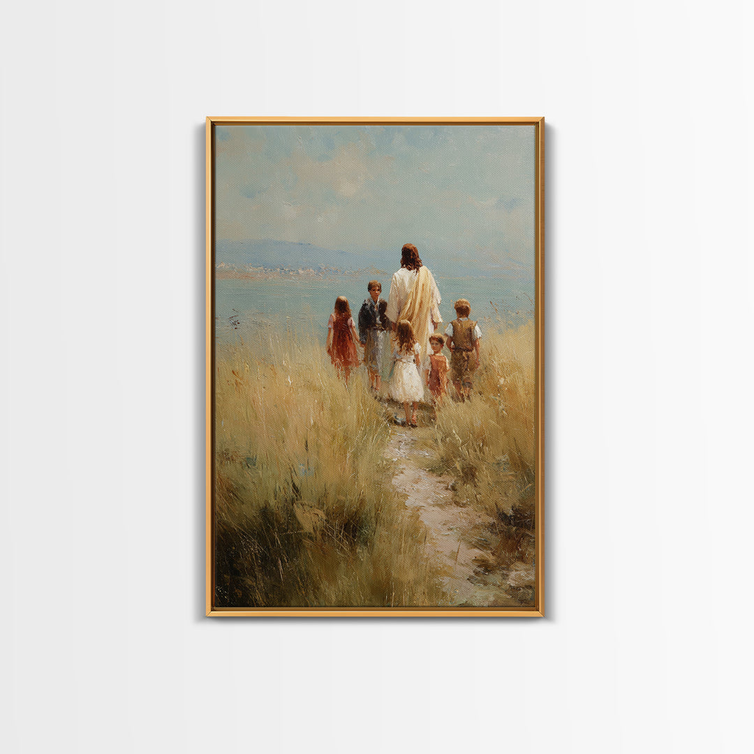 Hillside Light | Framed Canvas Print | Christian Art Canvas | Jesus Painting | Christian Wall Art | Christian Christmas Art | Christian Dec