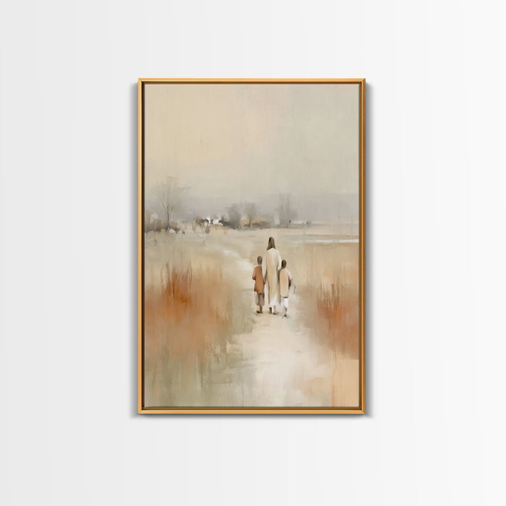 Valley Of Calm, Framed Canvas Print, Christian Art Canvas, Jesus Painting, Christian Wall Art, Christian Gift, Christian Christmas Art