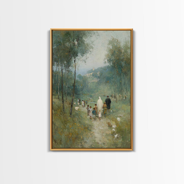 Gathering Of Grace | Framed Canvas Print | Christian Wall Art | Christian Art Canvas | Jesus Painting | Christian Decor | Christmas Art