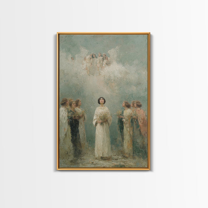 Angelic Chorus – Framed Canvas Print – Christian Art Canvas – Christian Paintings – Christian Wall Art – Christian Christmas Art – Framed C