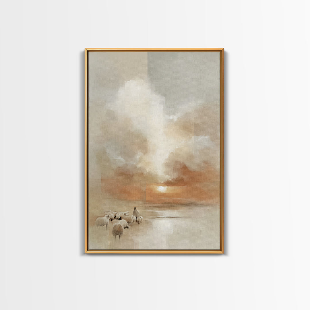 Heavenly Dawn – Framed Canvas Print – Christian Art Canvas – Christmas Wall Art – Christian Painting – Christian Decor – Subtle Christian A