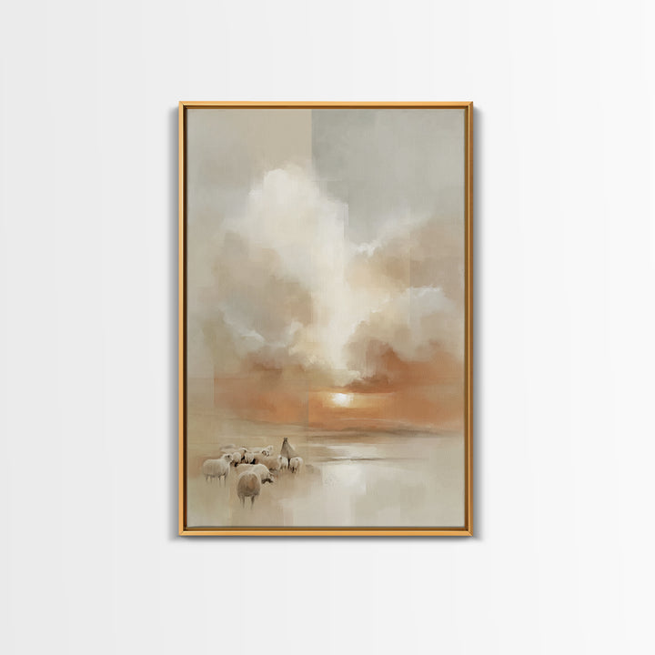 Heavenly Dawn – Framed Canvas Print – Christian Art Canvas – Christmas Wall Art – Christian Painting – Christian Decor – Subtle Christian A