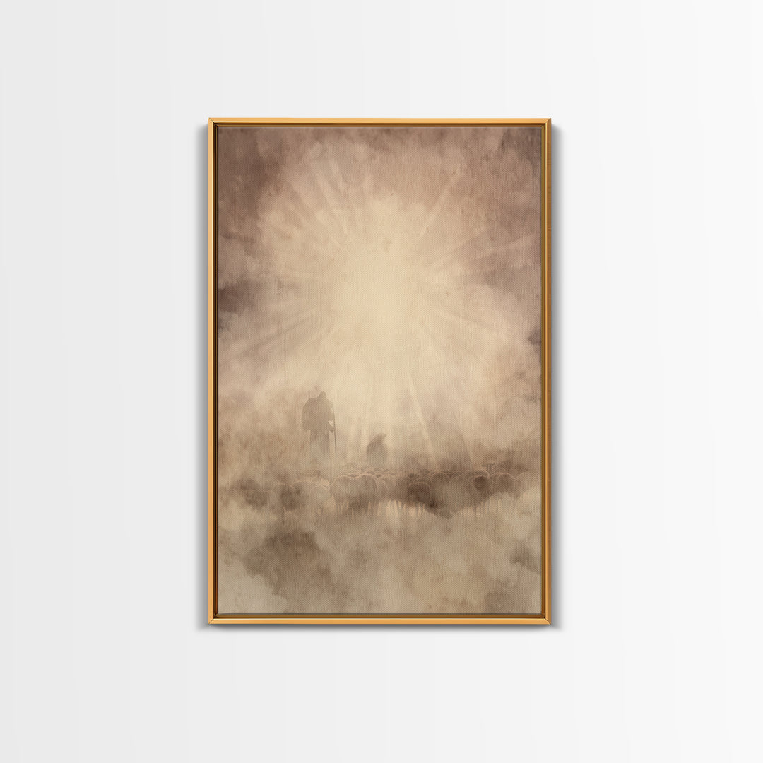 Divine Light – Framed Canvas Print – Christian Art – Christian Wall Art – Christian Art Canvas – Moody Christian Art – Christmas Wall Art –