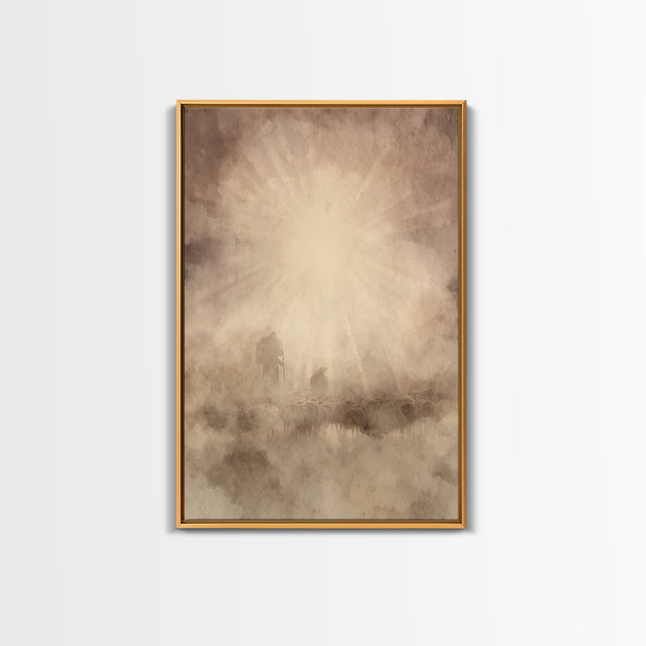 Divine Light – Framed Canvas Print – Christian Art – Christian Wall Art – Christian Art Canvas – Moody Christian Art – Christmas Wall Art –