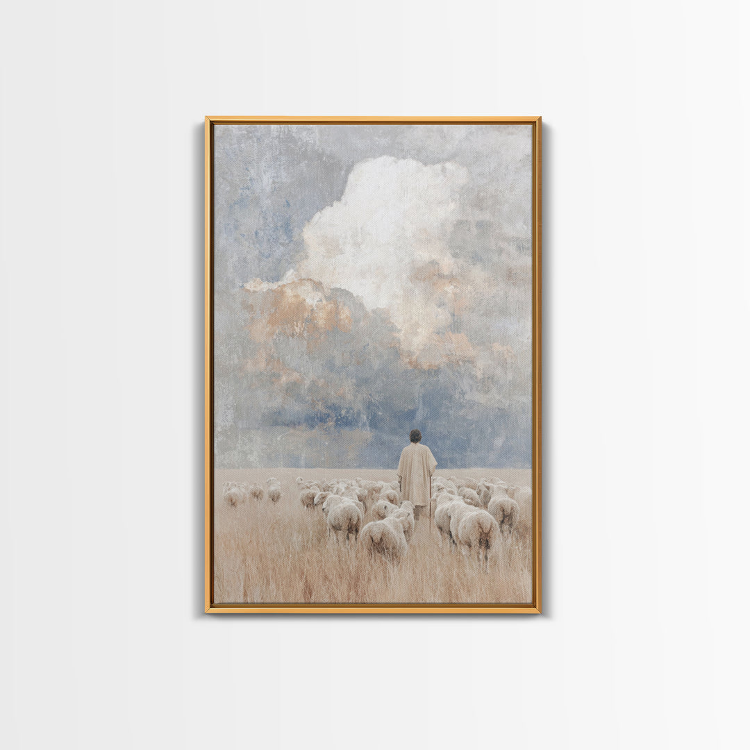 Field Of Mercy – Framed Canvas Print – Christian Wall Art – Christian Art Painting – Pastoral Scenery – Christian Art Canvas – Christian De