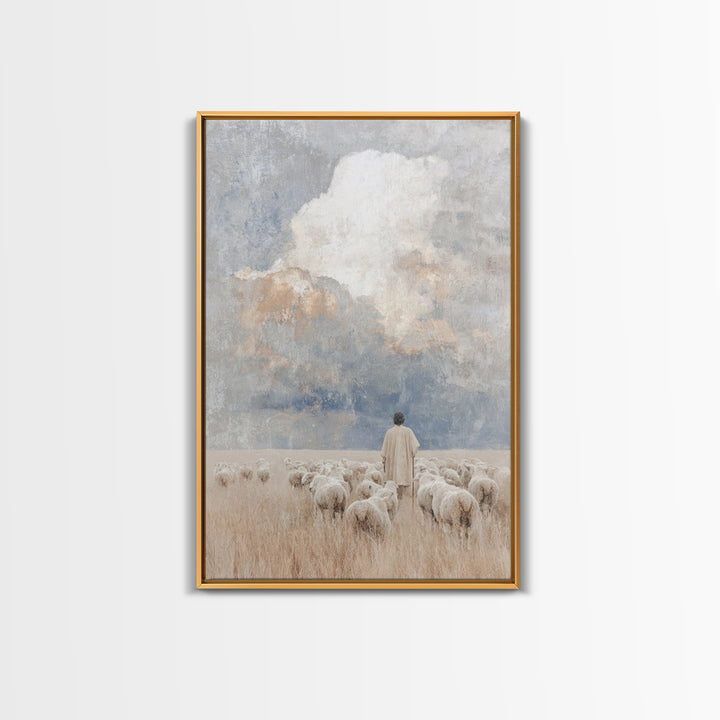 Field Of Mercy – Framed Canvas Print – Christian Wall Art – Christian Art Painting – Pastoral Scenery – Christian Art Canvas – Christian De