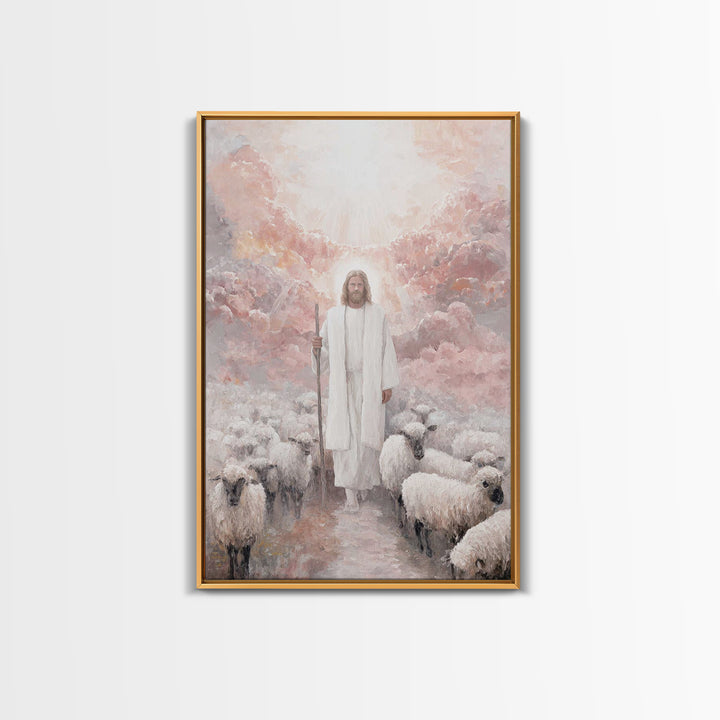 Guiding Heaven – Framed Canvas Print – Christian Christmas Art – Christian Art – Jesus Painting – Christian Art Canvas – Christmas Wall Art